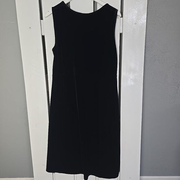 Talbots Midi Velvet Tank Dress‎ VTG Black Medium Stretch Whimsygoth Witchy - Picture 2 of 5